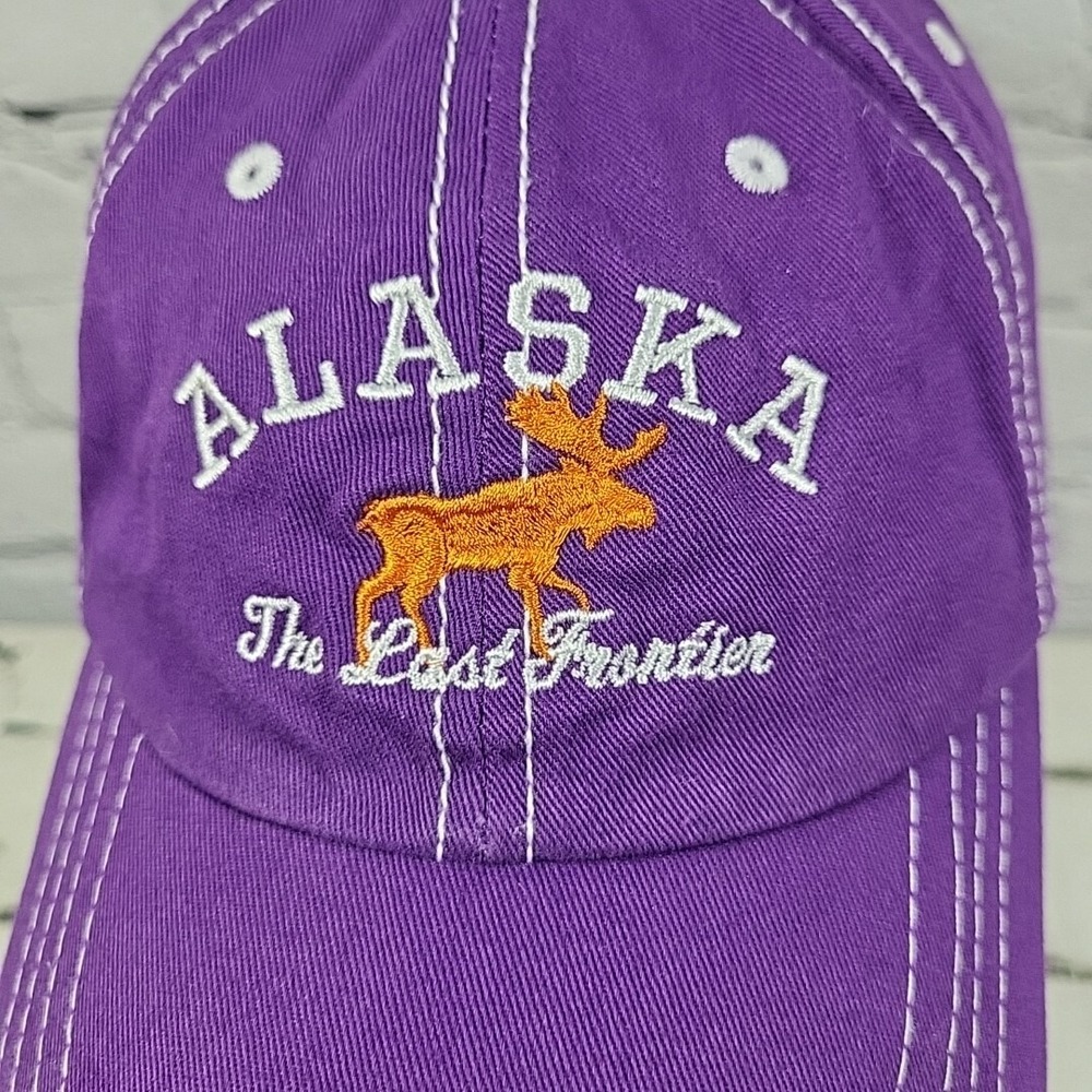 Prairie Mountain‎ Alaska Hat Unisex OSFA Purple Embroidered Moose Strapback Cap - Picture 2 of 7